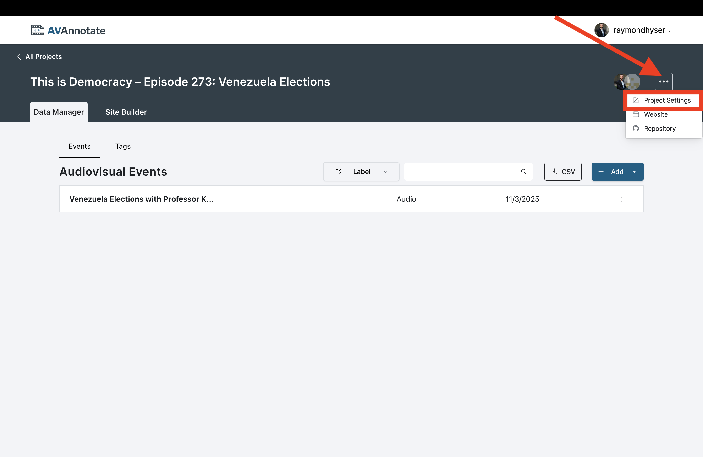 Image 1: Project Settings