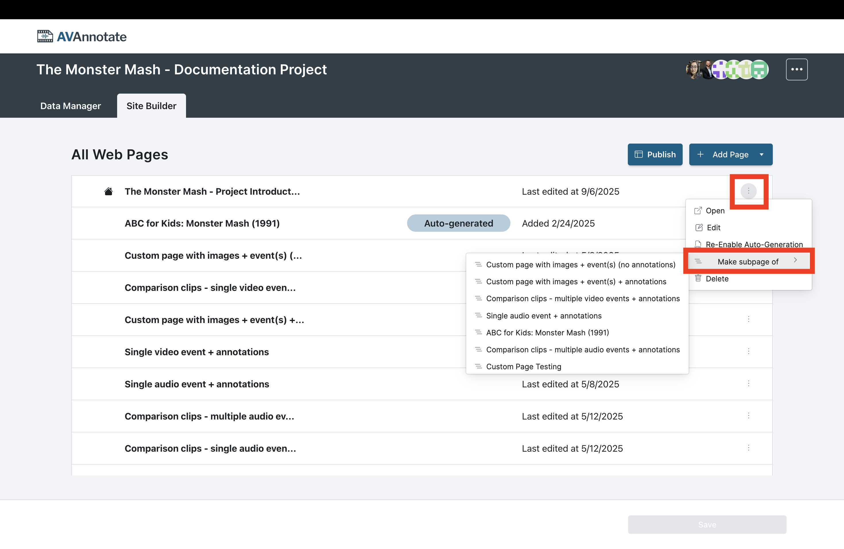 Image 6: Reordering custom pages